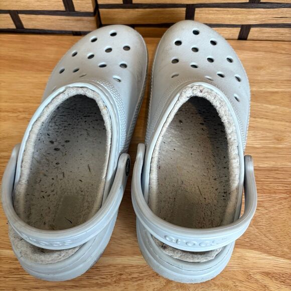 Crocs Light Blue Fur Lined Clogs W9/M7 - Picture 5 of 8